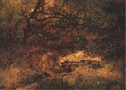 Maksymilian Gierymski Apple-tree over stream. USA oil painting artist